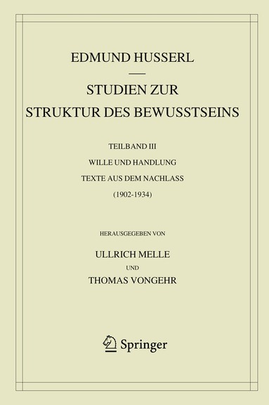 Edmund Husserl, Ullrich Melle, Thomas Vongehr - Studien zur Struktur des Bewusstseins, Inbunden