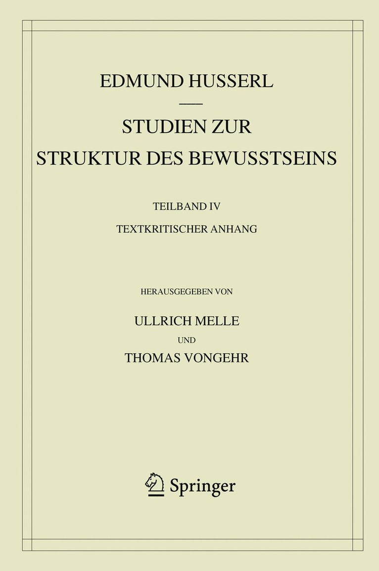 Studien zur Struktur des Bewusstseins 1