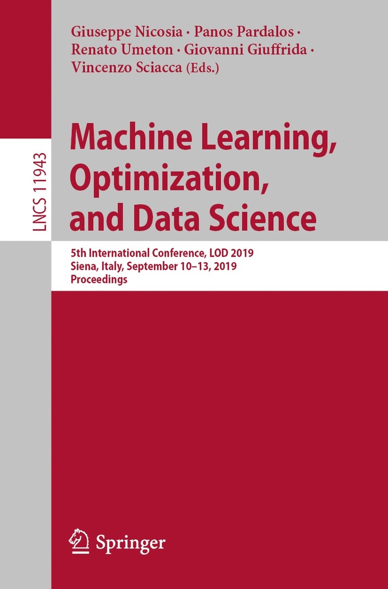 Machine Learning, Optimization, and Data Science 1