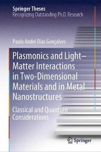 bokomslag Plasmonics and LightMatter Interactions in Two-Dimensional Materials and in Metal Nanostructures