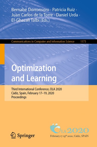 Bernabé Dorronsoro, Patricia Ruiz, Juan Carlos de la Torre, Daniel Urda, El-Ghazali Talbi - Optimization and Learning, Häftad