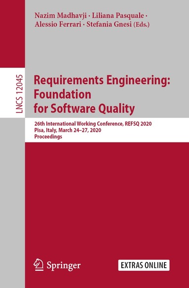 Nazim Madhavji, Liliana Pasquale, Alessio Ferrari, Stefania Gnesi - Requirements Engineering: Foundation for Software Quality, Häftad