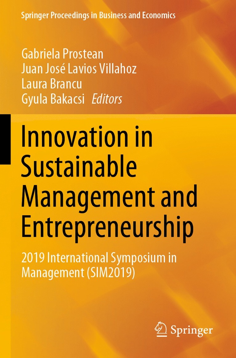 Gabriela Prostean, Juan José Lavios Villahoz, Laura Brancu, Gyula Bakacsi, Juan Jose Lavios Villahoz, Laura Lavios Villahoz, Juan José - Innovation in Sustainable Management and Entrepreneurship, Häftad