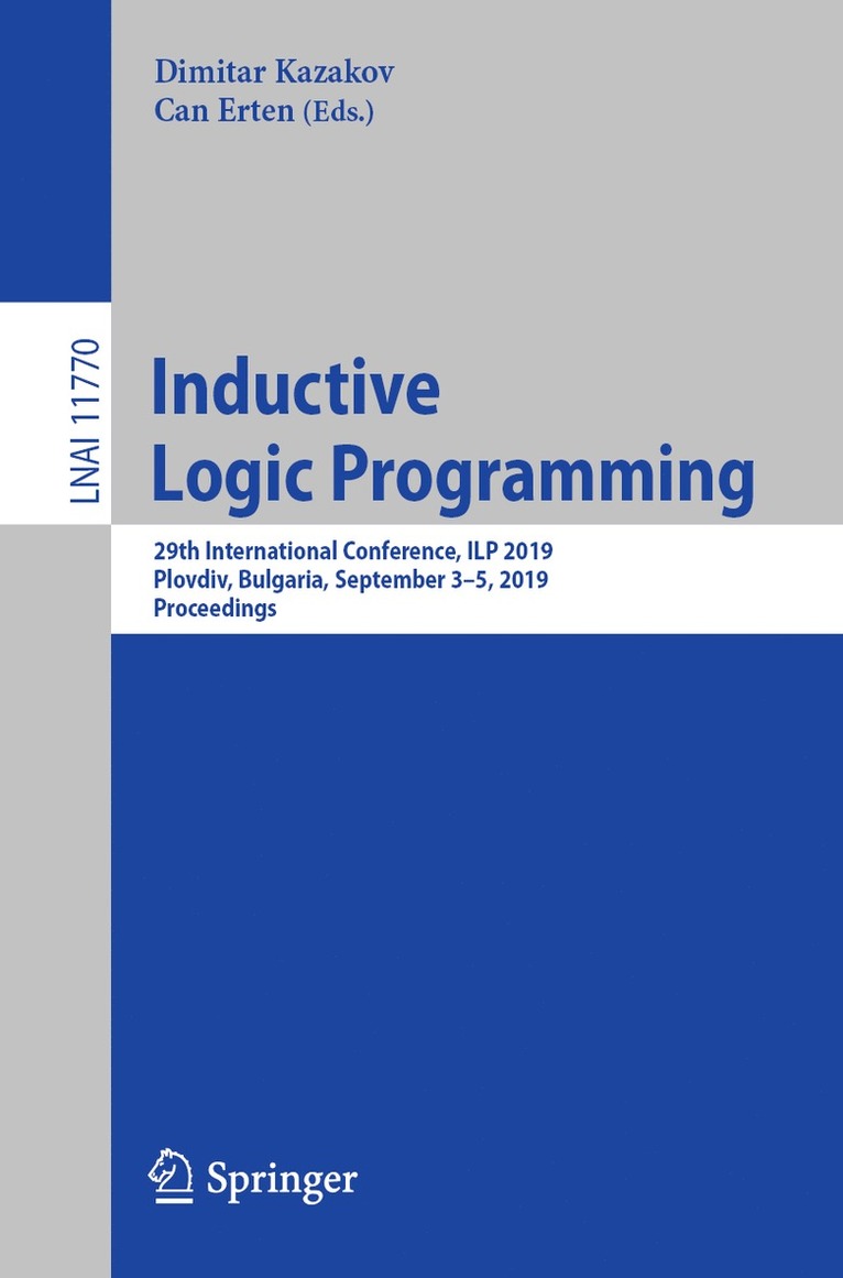 Dimitar Kazakov, Can Erten - Inductive Logic Programming, Häftad