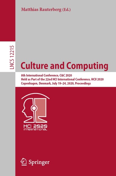 Matthias Rauterberg - Culture and Computing, Häftad