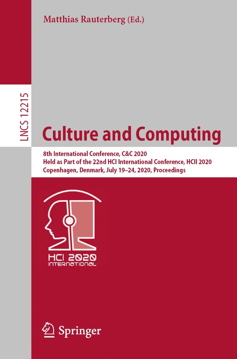 Matthias Rauterberg - Culture and Computing, Häftad