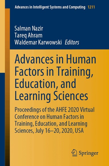 Salman Nazir, Tareq Ahram, Waldemar Karwowski - Advances in Human Factors in Training, Education, and Learning Sciences, Häftad
