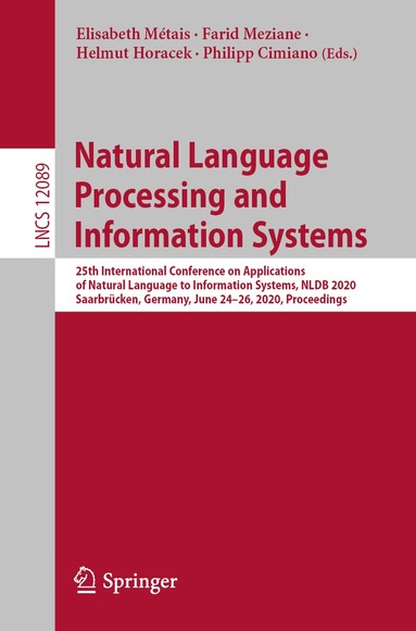Elisabeth Métais, Farid Meziane, Helmut Horacek, Philipp Cimiano - Natural Language Processing and Information Systems, Häftad