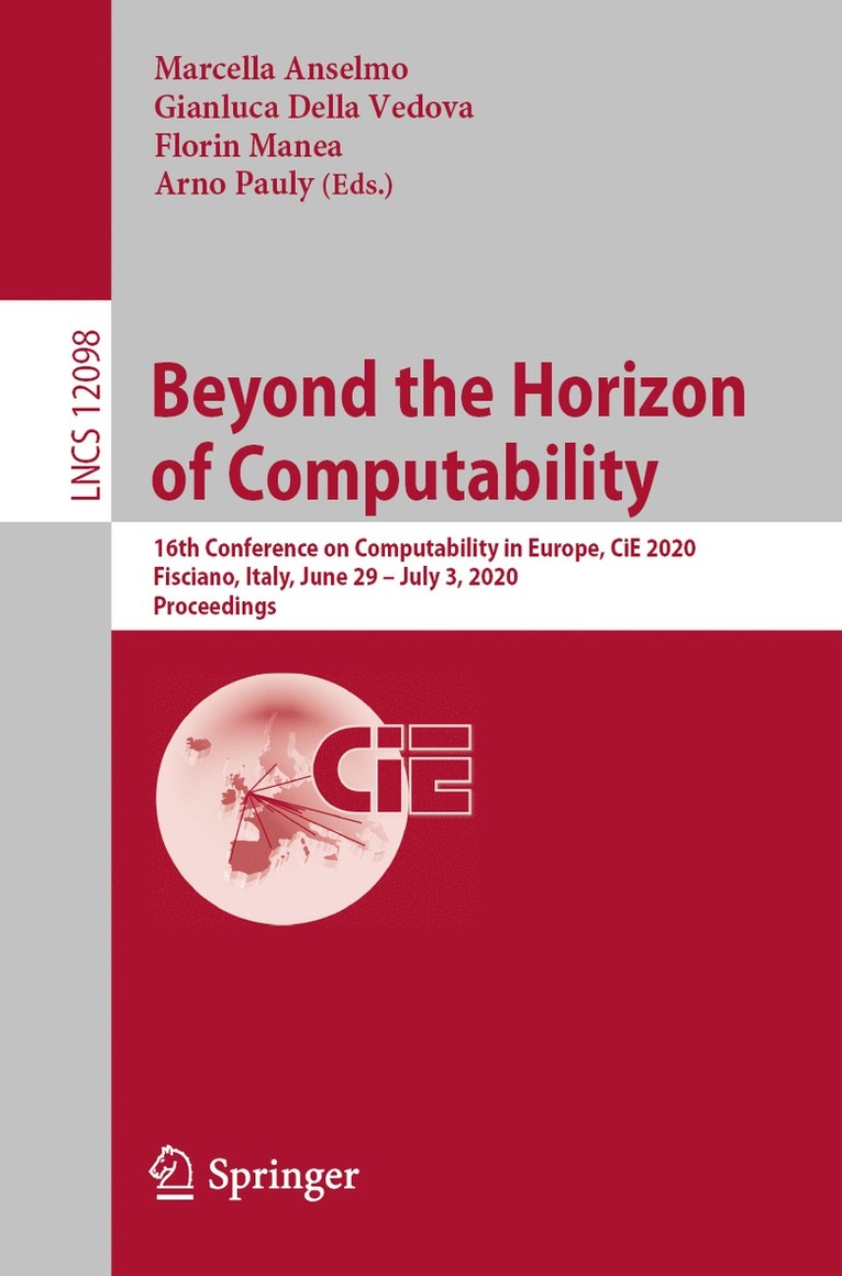 Marcella Anselmo, Gianluca Della Vedova, Florin Manea, Arno Pauly - Beyond the Horizon of Computability, Häftad