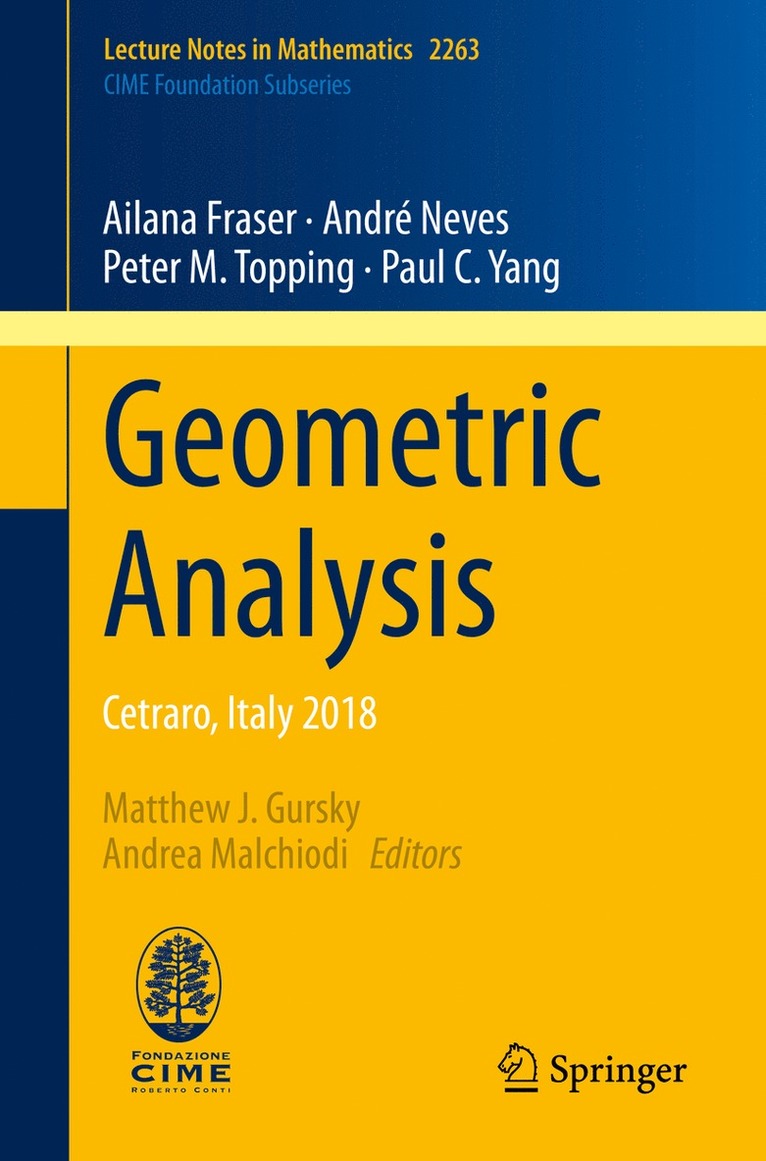 Geometric Analysis 1