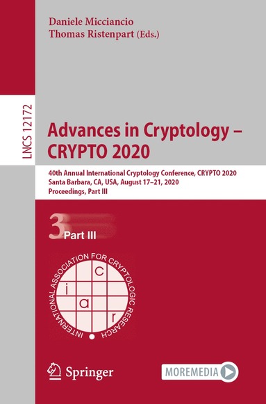 bokomslag Advances in Cryptology - CRYPTO 2020