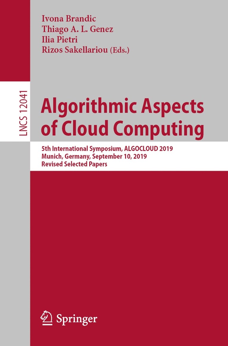 Ivona Brandic, Thiago A. L. Genez, Ilia Pietri, Rizos Sakellariou - Algorithmic Aspects of Cloud Computing, Häftad