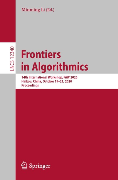 Minming Li - Frontiers in Algorithmics, Häftad