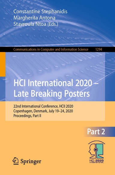 Constantine Stephanidis, Margherita Antona, Stavroula Ntoa - HCI International 2020 – Late Breaking Posters, Häftad