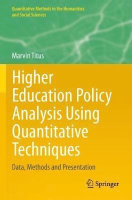 bokomslag Higher Education Policy Analysis Using Quantitative Techniques