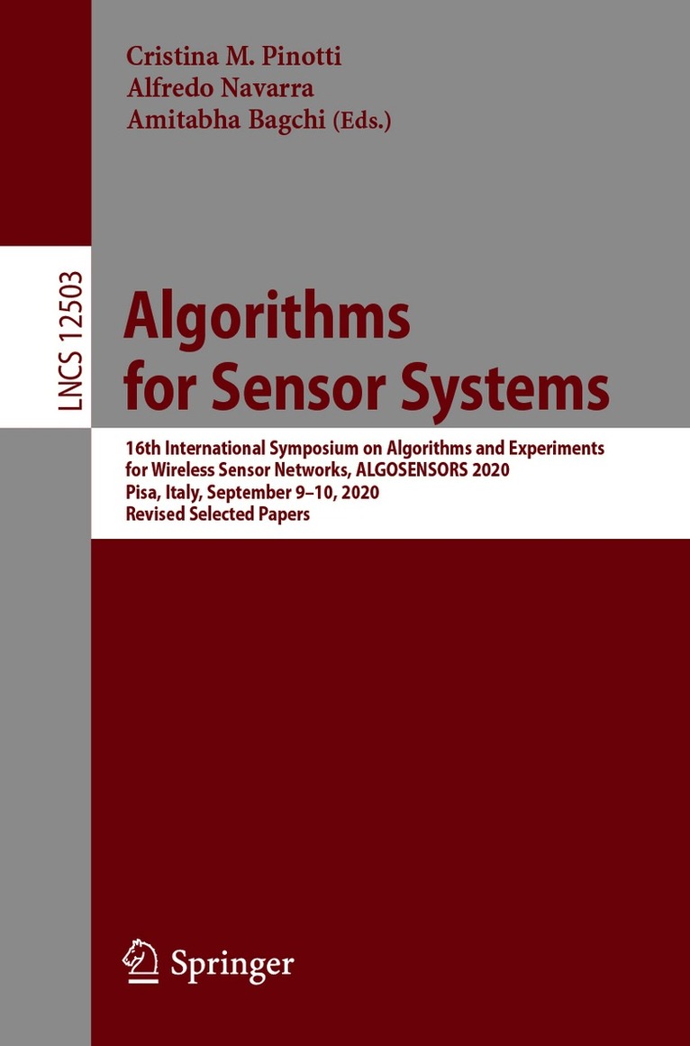 Cristina M. Pinotti, Alfredo Navarra, Amitabha Bagchi - Algorithms for Sensor Systems, Häftad