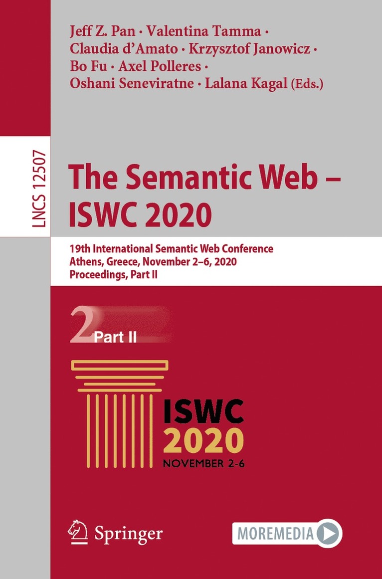 Jeff Z. Pan, Valentina Tamma, Claudia d’Amato, Krzysztof Janowicz, Bo Fu, Axel Polleres, Oshani Seneviratne, Lalana Kagal, Claudia D'Amato - Semantic Web – ISWC 2020, Häftad