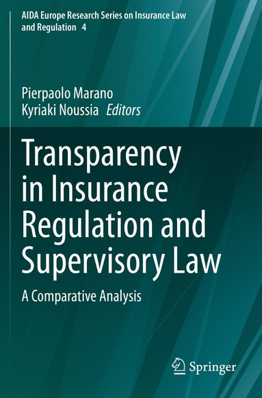 bokomslag Transparency in Insurance Regulation and Supervisory Law