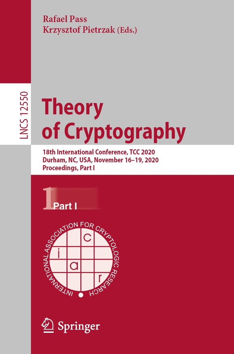 Rafael Pass, Krzysztof Pietrzak - Theory of Cryptography, Häftad