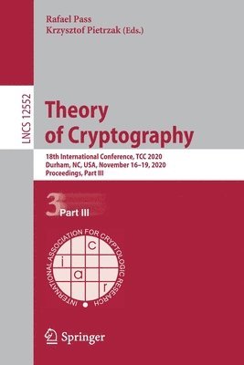 Rafael Pass, Krzysztof Pietrzak - Theory of Cryptography, Häftad