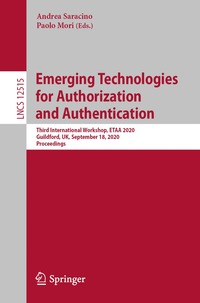 bokomslag Emerging Technologies for Authorization and Authentication