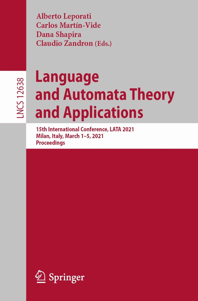 Language and Automata Theory and Applications 1