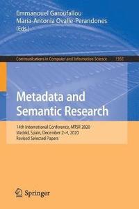 bokomslag Metadata and Semantic Research