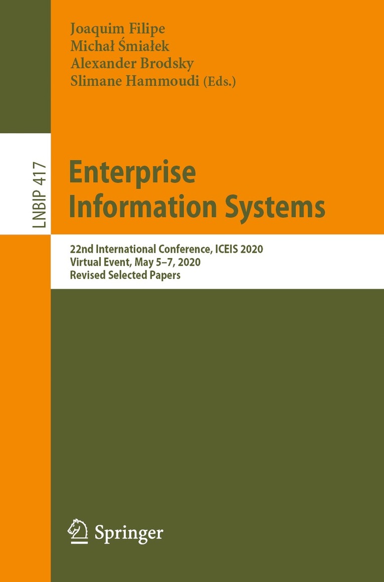 Joaquim Filipe, Michał Śmiałek, Alexander Brodsky, Slimane Hammoudi, Michal Smialek, Michal &#346;mialek, Micha¿ ¿Mia¿Ek - Enterprise Information Systems, Häftad