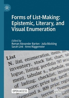 bokomslag Forms of List-Making: Epistemic, Literary, and Visual Enumeration