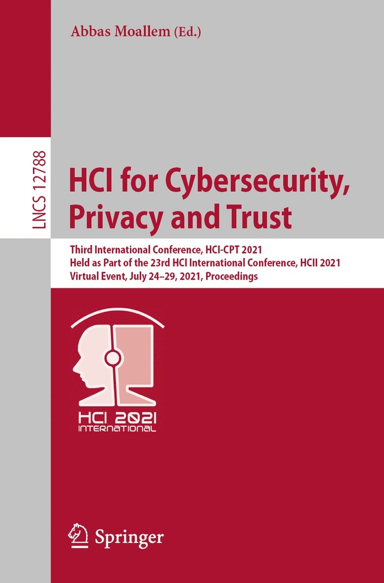 Abbas Moallem - HCI for Cybersecurity, Privacy and Trust, Häftad