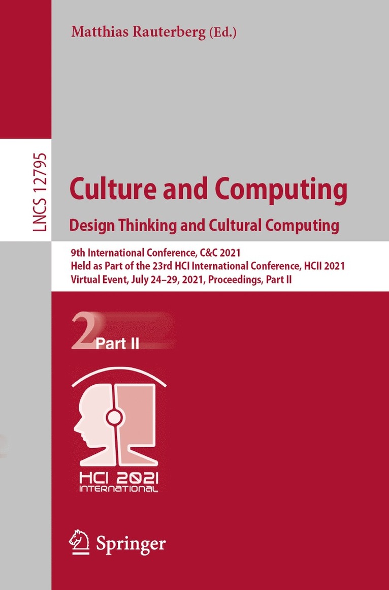 Matthias Rauterberg - Culture and Computing. Design Thinking and Cultural Computing, Häftad