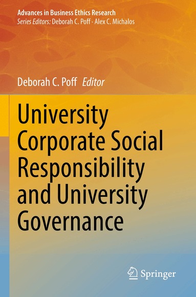 Deborah C. Poff - University Corporate Social Responsibility and University Governance, Häftad
