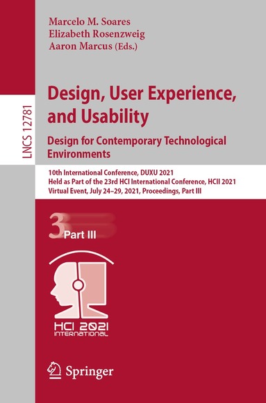 Marcelo M. Soares, Elizabeth Rosenzweig, Aaron Marcus - Design, User Experience, and Usability: Design for Contemporary Technological Environments, Häftad