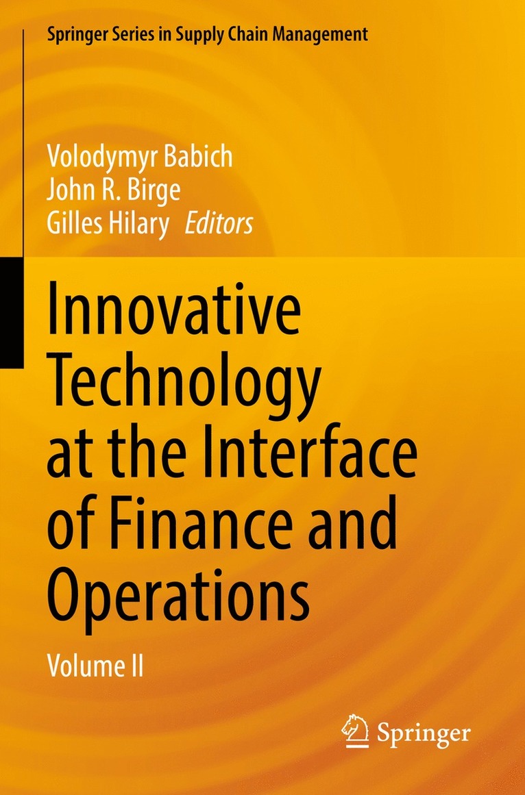 Innovative Technology at the Interface of Finance and Operations 1