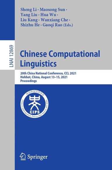 bokomslag Chinese Computational  Linguistics