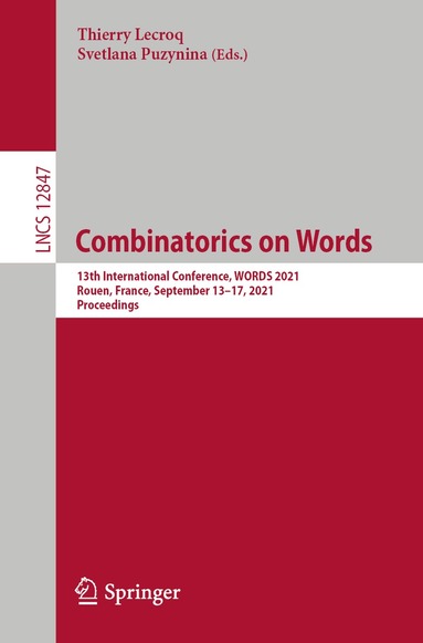 Thierry Lecroq, Svetlana Puzynina - Combinatorics on Words, Häftad