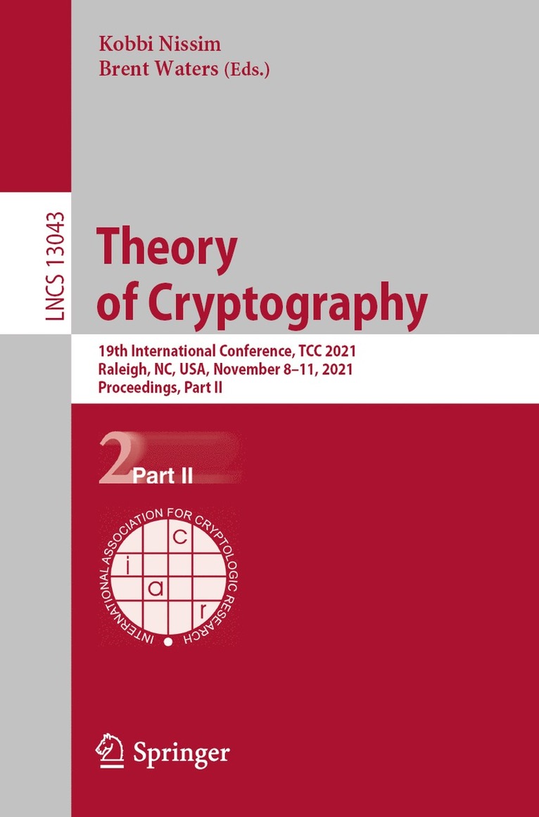 Kobbi Nissim, Brent Waters - Theory of Cryptography, Häftad