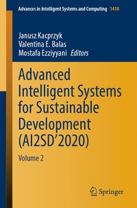 bokomslag Advanced Intelligent Systems for Sustainable Development (AI2SD'2020)