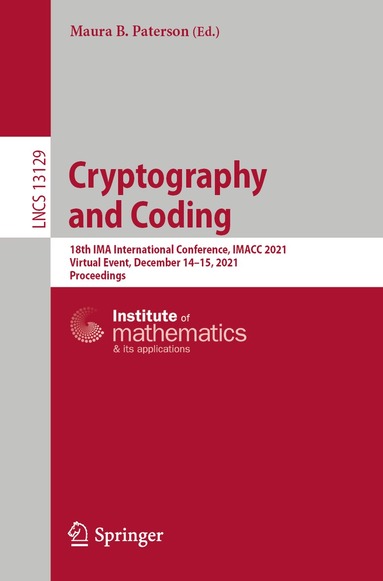 Maura B. Paterson - Cryptography and Coding, Häftad