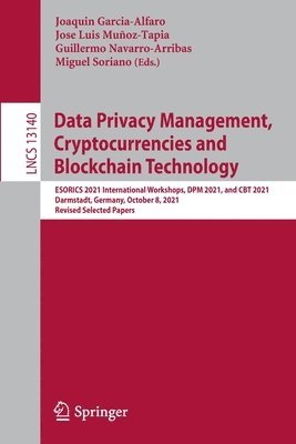 bokomslag Data Privacy Management, Cryptocurrencies and Blockchain Technology