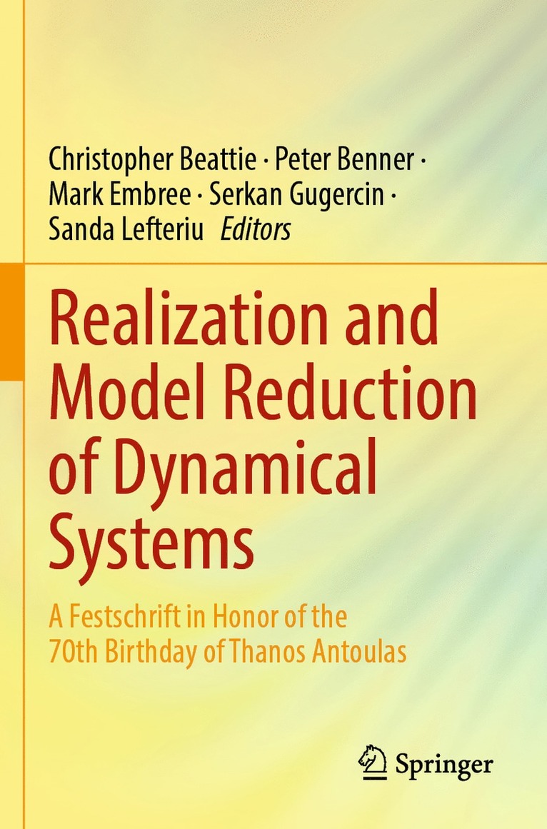 Christopher Beattie, Peter Benner, Mark Embree, Serkan Gugercin, Sanda Lefteriu - Realization and Model Reduction of Dynamical Systems, Häftad