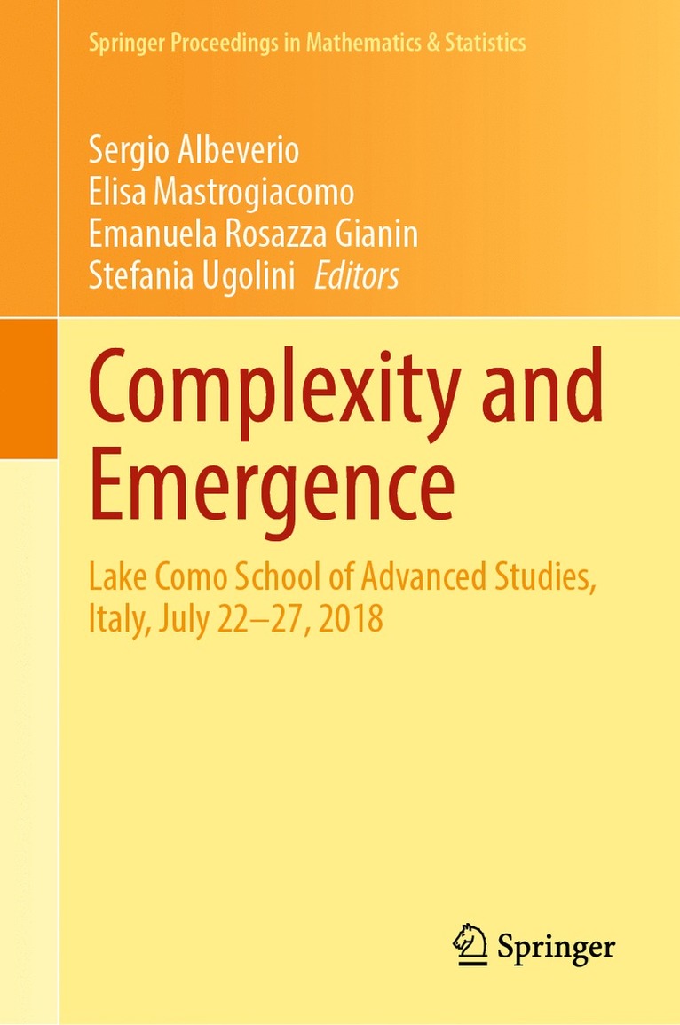 Sergio Albeverio, Elisa Mastrogiacomo, Emanuela Rosazza Gianin, Stefania Ugolini - Complexity and Emergence, Inbunden