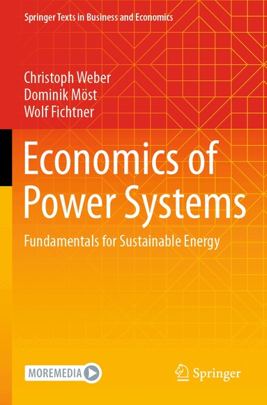Christoph Weber, Dominik Möst, Wolf Fichtner - Economics of Power Systems, Häftad