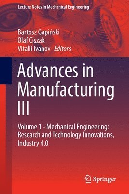 Advances in Manufacturing III 1