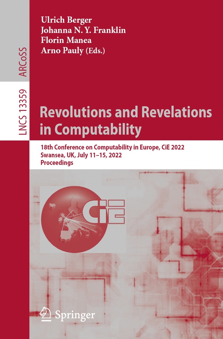Ulrich Berger, Johanna N. Y. Franklin, Florin Manea, Arno Pauly - Revolutions and Revelations in Computability, Häftad