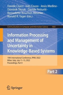 bokomslag Information Processing and Management of Uncertainty in Knowledge-Based Systems