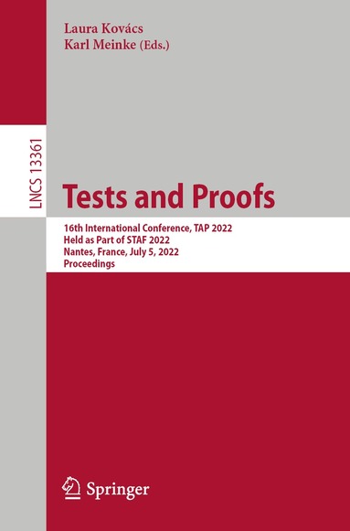 Laura Kovács, Karl Meinke - Tests and Proofs, Häftad