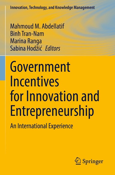 Mahmoud M. Abdellatif, Binh Tran-Nam, Marina Ranga, Sabina Hodžić - Government Incentives for Innovation and Entrepreneurship, Häftad