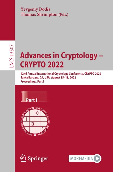 bokomslag Advances in Cryptology  CRYPTO 2022