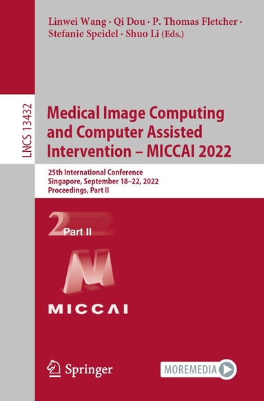 Linwei Wang, Qi Dou, P. Thomas Fletcher, Stefanie Speidel, Shuo Li - Medical Image Computing and Computer Assisted Intervention – MICCAI 2022, Häftad